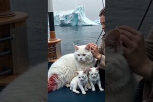 Woman rescues cat and kittens floating on tires 🐱🛞❤️ #rescue #animals #shorts