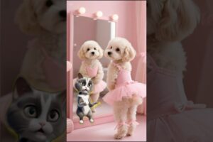 cute dog & cute puppies viral funny dance 😅 #cat #cutecat #catvideo#dogdance #angela