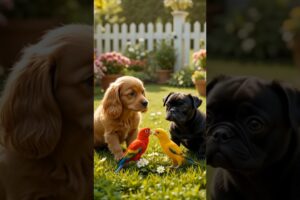 cute puppies and parrots #shorts #shots #short #shortvideo #subscribe