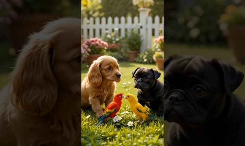 cute puppies and parrots #shorts #shots #short #shortvideo #subscribe