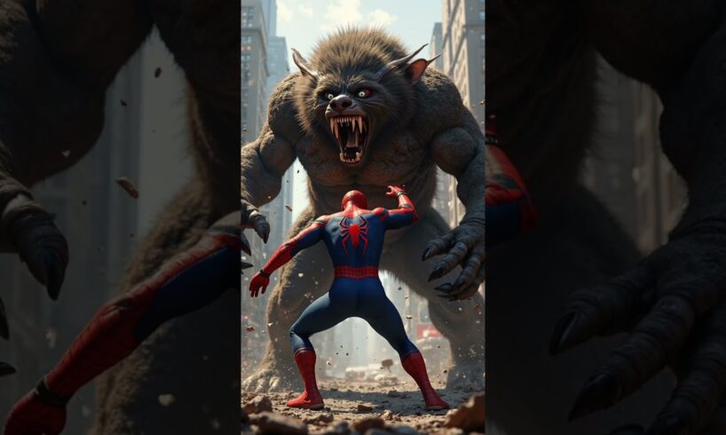 spider man and Super animal fight #animalshorts #spiderman #animalfight #shorts