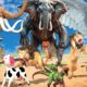 5 Giant Mammoth Elephant Cow vs 5 Zombie Lion Tiger Dinosaur WAR Fight Buffalo Baby Elephant Rescue