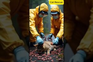 A cat rescue Millions of Parasitic Earth worms attack on cat! Can This Cat Survive? 🪱#rescue #shorts