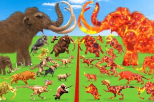 Animal Epic Battle Prehistoric Mammals vs Lava Itself Size Comparison EPIC Animal Revolt Battle Simu