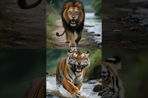 Bengal tiger vs Wild Animals (Cheetah, Lion, elephant, rhinoceros), who wins?#animals #shorts