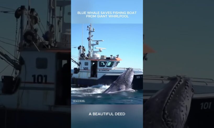 🚨 Blue whale saves fishing boat from giant whirlpool #bluewwhale #rescue❤️
