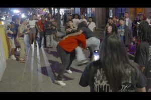 Brawl breaks out on 6th Street Austin TX 5-30-2025 fight