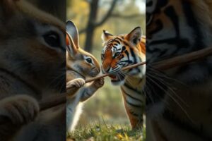 CRAZY RABBIT vs TIGER FIGHT in 4K! �🐅 EPIC Animal Battle with UNEXPECTED Winner #viralvideo #cute