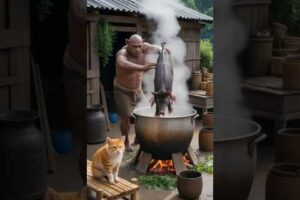 Cat Steals Piglet—BBQ Revenge Follows! #shortsfeed #shorts #reels #catshorts #animals #cutecat