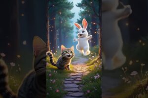 Cute animals playing #Cute animals #cat #rabbit #viral #redpanda
