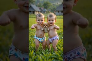 Cutest Baby Twins Dancing with Puppies | Heartwarming Dance Moments! 🐶💃