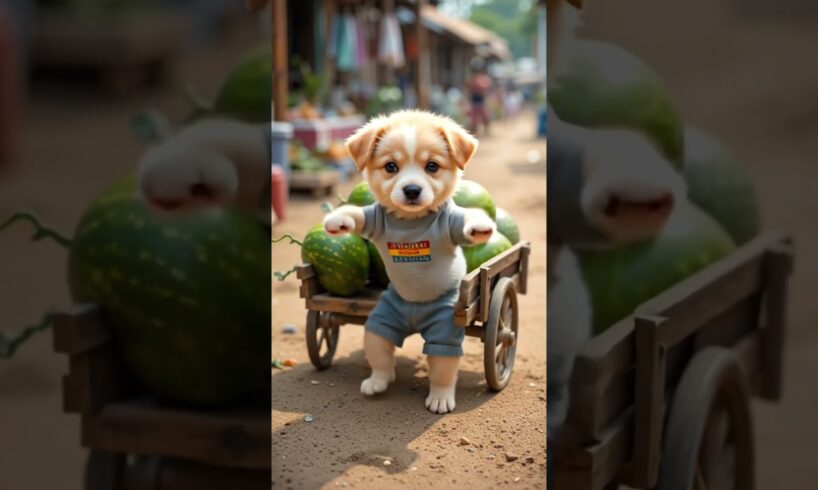 "Cutest Puppy Watermelon Dance 🍉🐶 | Viral Adorable Pet in Tiny Clothes!"
