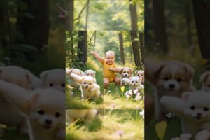 Cutest baby dance with cute puppies 💕😍💕
