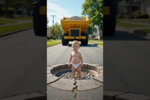 Dog Saves Baby From Giant Pothole Disaster! #dog #shorts