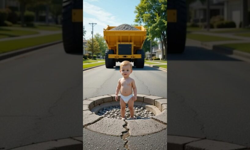 Dog Saves Baby From Giant Pothole Disaster! #dog #shorts