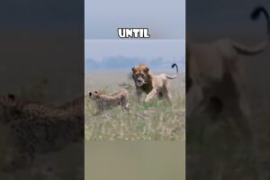 Dramatic Survival: Cheetah Leads Lion Away to Protect Cubs 🐆🦁 #love #animals