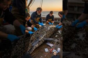 Fishermen save the poor dolphin fish from barnacles #dolphinfish #barnacles #shorts