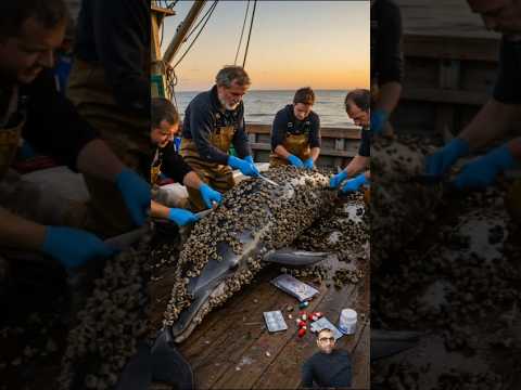 Fishermen save the poor dolphin fish from barnacles #dolphinfish #barnacles #shorts