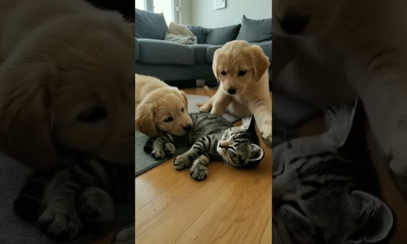 🐶 Heartbreaking! Cute Puppies Comfort Kitten! 🐶