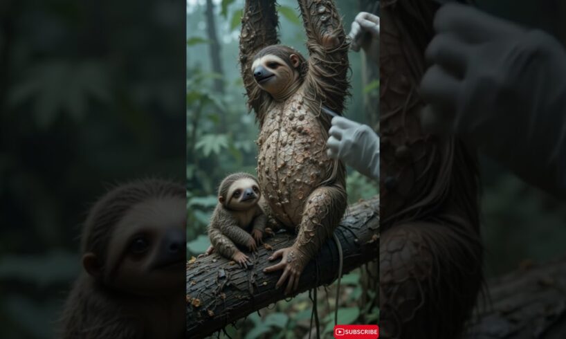 Heartbreaking Jungle Rescue Baby Sloth Watches Mom’s Painful Healing