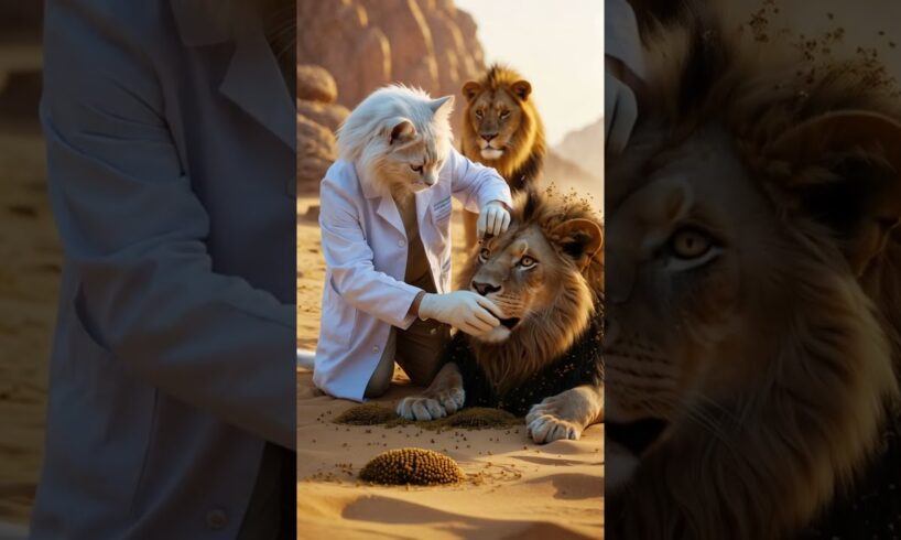 Heroic Cat Saves Wounded Lion in a Stunning Wildlife Rescue #story #funny #cat #animals