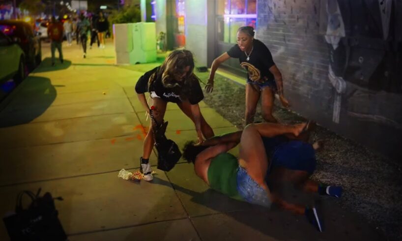 Hood Girl Street Fight