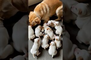Mother Dog and Her Cute Puppies
