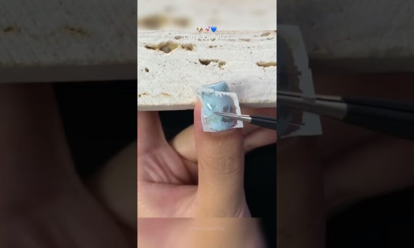 Nail Art !! 🐶💅🏻💙Cute Puppies #nails #nailart #naildesign #beautyhacks #fyp