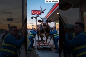 Pregnant cow rescued by doctors from city road #humanity #rescueanimals #cow #short #youtubeshorts