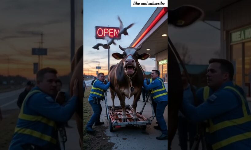 Pregnant cow rescued by doctors from city road #humanity #rescueanimals #cow #short #youtubeshorts