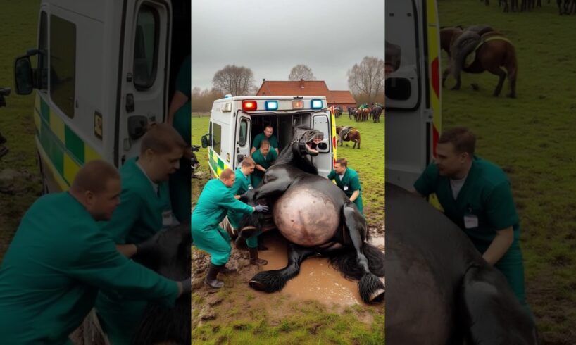 Pregnant horse need help doctor's rescue horse 🐴🙏 #humanity #horse #animals