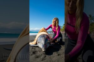Surfer Rescues Stranded Dolphin In Need Of Help! #rescue #animals #wildlife