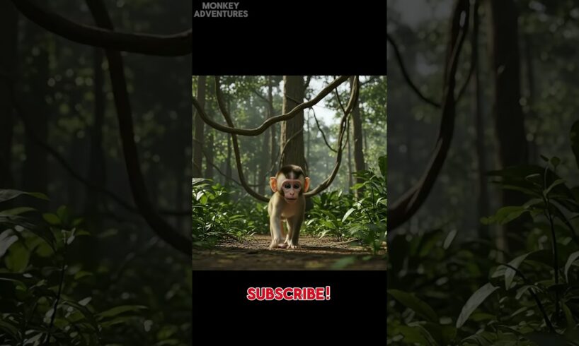 The Cute Turtle Saves the Monkey! 🐢🐢#animalrescue #cutanimals #cute #monkey #monkeyrescue #story #ai