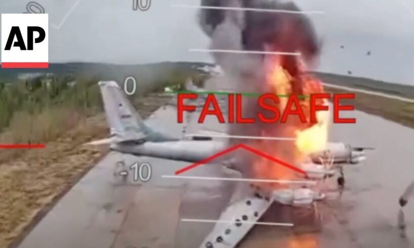 Ukraine releases video of its drone attack on Russia war planes
