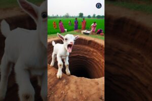 baby goat falls into a very deep well saved by rescue team #humanity #goat #goatvideos #pets #animal