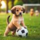 cute puppy playing football in the park #puppy #cute #funny #dog