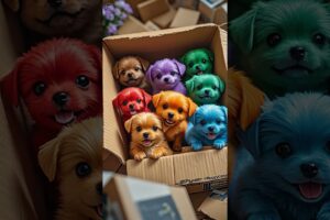 A box of cute puppies#Puppies have become spirits Super cute puppies MoePet the little cutie #09