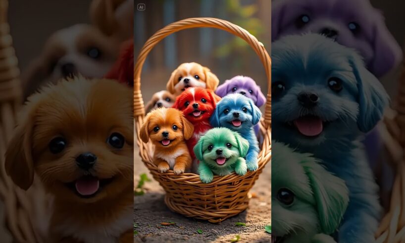 A box of cute puppies#Puppies have become spirits Super cute puppies MoePet the little cutie #015