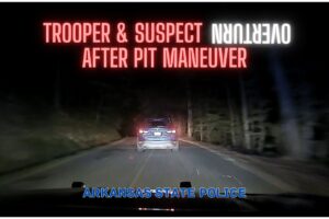 Arkansas State Police Trooper & Suspect overturn following PIT maneuver #pursuit #chase #pit