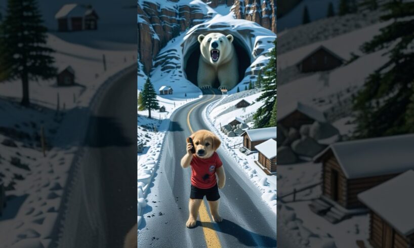 Bear buried in snow rescued by dog #rescue #bear #animals #funny