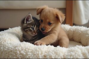 Cute puppies and kittens