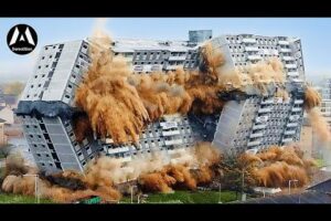 Dangerous Building Demolition Excavator Skill | Building Demolition #9