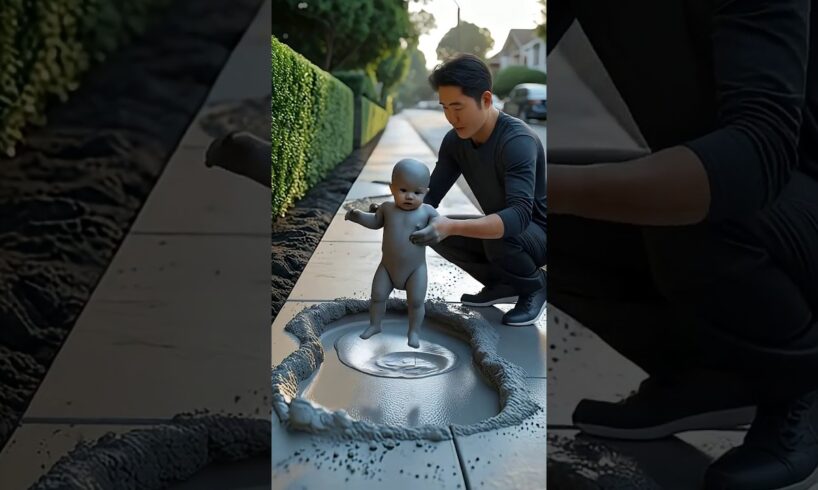 Dog rescue baby stuck in cement pothole!#shorts#trendingshorts