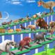 EPIC T-REX DEATHRUN - The Ultimate Battle 44 Wild Animals vs T-Rex Animal Revolt Battle Simulator