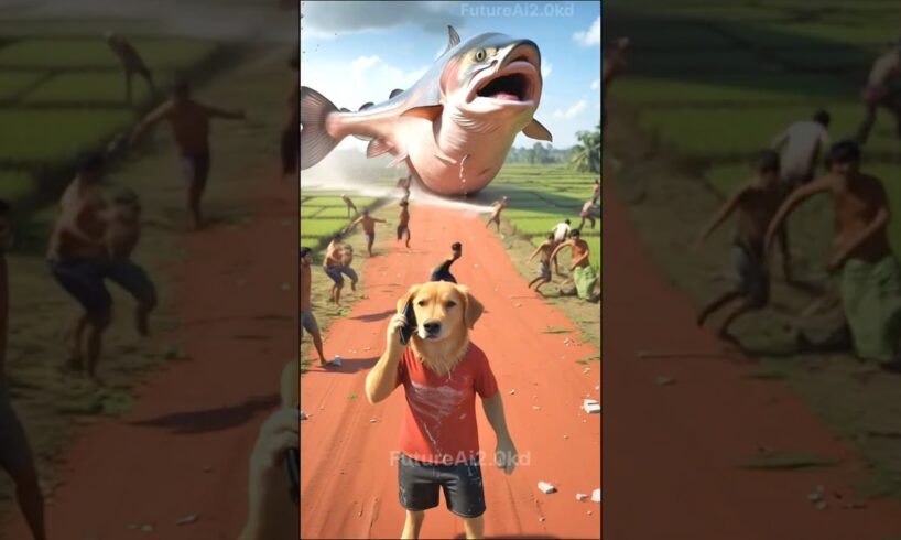 Emotional Dog Rescue: Saving the Salmon Fish’s Life! #ai #shorts  #animals #rescue #puppy #fish