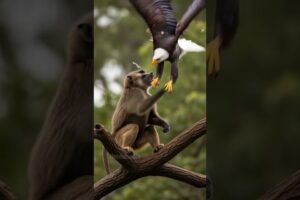 Father Baboon Fights Off Eagle For Child! #animals #wildlife #rescue