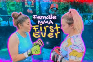 First Girl vs Girl MMA Fight in our Backyard
