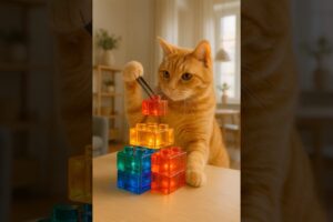 🙀Hold your breath! Cat play Lego #cat #funny #lego #animals #cutecat
