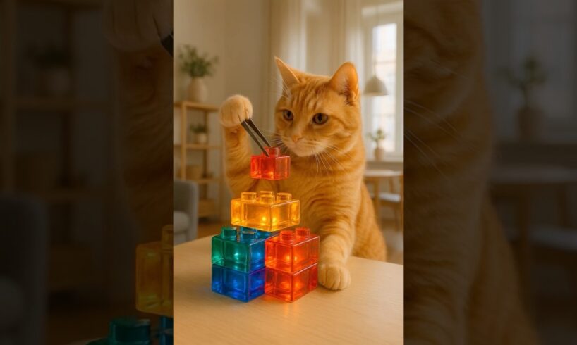 🙀Hold your breath! Cat play Lego #cat #funny #lego #animals #cutecat