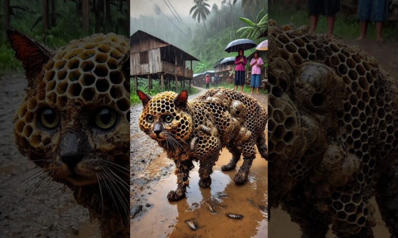 Homeless Cat Rescued in the Rain | Heartwarming Act of Kindness. #animals #cat #barnacles